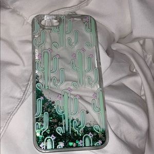 iPhone 6s green cacti sparkly case